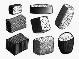 drawing of sponge  minimal rough scribbles,doodles,black and white