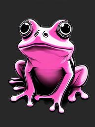 drawing of pink frog  minimal rough sketch scribbles,doodles,black and white