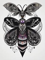 goth moth tattoo  simple vector color tattoo