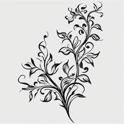 Greek Vine Tattoo - Symbolize growth and connection with a tattoo featuring Greek vines, representing the flourishing of life.  simple color tattoo, white background