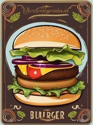 Burger clipart - vegetarian burger with fresh ingredients  