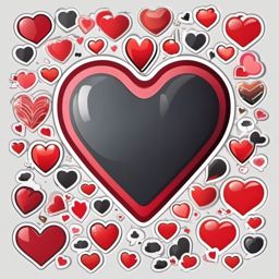 Emoji heart and speech bubble sticker- Expressive love, , sticker vector art, minimalist design
