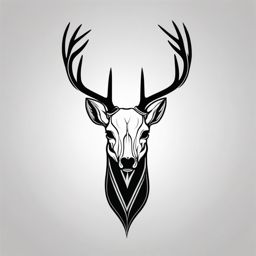 Basic deer skull outline, a simple homage to wilderness.  black and white tattoo style