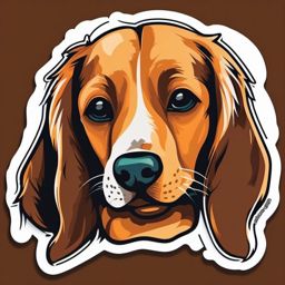 Dog Face Sticker - Dog face with a friendly expression, ,vector color sticker art,minimal