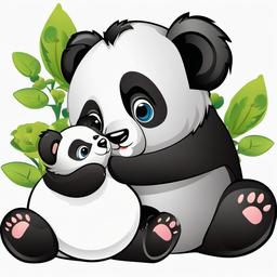 Panda clipart - panda and baby panda  clipart