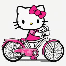 Hello Kitty clipart - Hello Kitty on a bicycle  clipart