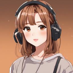 Light brown hair y2k noise filter anime pfp
  front facing ,centered portrait shot, cute anime color style, pfp, full face visible