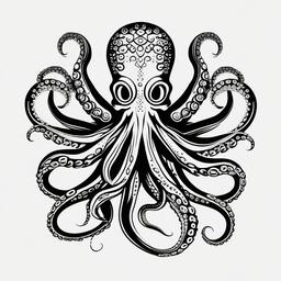 Octopus Tattoo Traditional - Pay homage to traditional tattoo styles with a classic and timeless octopus design.  simple vector color tattoo,minimal,white background