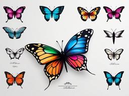 butterfly tattoo ideas with names  simple color tattoo, minimal, white background