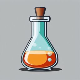 Lab Flask clipart - Glass container used for chemical reactions, ,vector color clipart,minimal