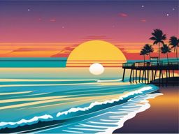 Fort Lauderdale Beach sticker- Popular beach destination in Florida, , sticker vector art, minimalist design