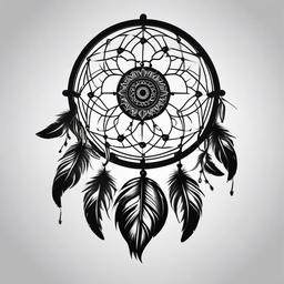 Dark Dream Catcher Tattoo - Tattoo with a dark and mysterious vibe featuring a dream catcher.  simple vector tattoo,minimalist,white background