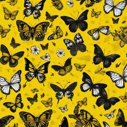 Yellow Background Wallpaper - butterfly yellow background  
