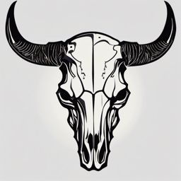 Abstract buffalo skull ink: Minimalistic interpretation, open to perception.  simple color tattoo style