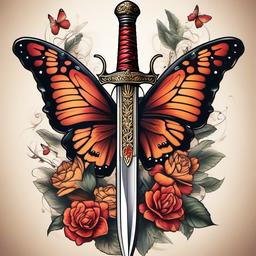 sword with butterfly tattoo  