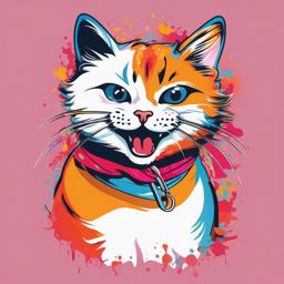 Funny Cat - A comical cat that constantly surprises with its playful behavior and hilarious expressions. , vector art, splash art, t shirt design