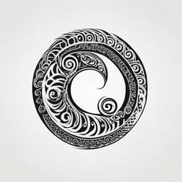 maori koru tattoo  simple color tattoo,minimalist,white background