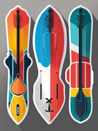 Kayak Paddle Sticker - Kayaking adventure, ,vector color sticker art,minimal