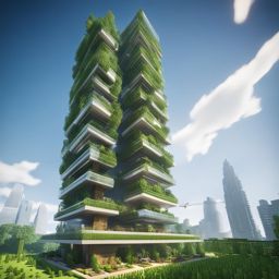 vertical farming skyscraper for sustainable agriculture - minecraft house design ideas 