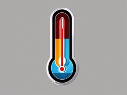 Thermometer rising sticker- Warming up, , sticker vector art, minimalist design