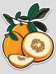 Loquat Sticker - Unique and tropical, a loquat-shaped treat to savor, , sticker vector art, minimalist design