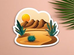 Desert Oasis Emoji Sticker - Mirages in the sand, , sticker vector art, minimalist design