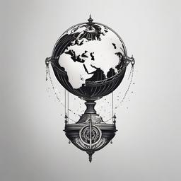 Simple Atlas Tattoo - Symbolize strength and endurance with a simple Atlas tattoo, capturing the essence of the Titan holding the world.  simple color tattoo, white background