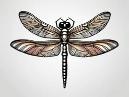 Traditional Dragonfly Tattoos - Tattoos designed in a traditional and classic style, featuring dragonflies.  simple color tattoo,minimalist,white background