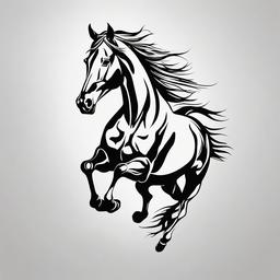 horse running tattoo  simple tattoo,minimalist,white background