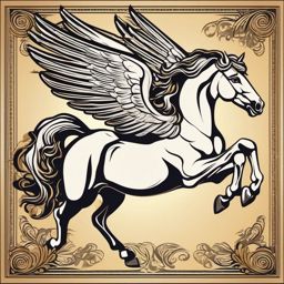 Pegasus clipart - Winged horse from Greek mythology in the air, ,color clipart vector style