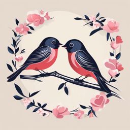 Wedding Love Birds clipart - Love birds as a symbol of love, ,vector color clipart,minimal