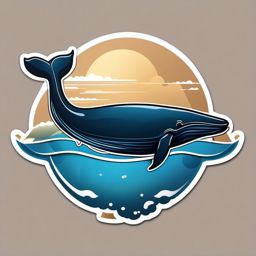 Whale Emoji Sticker - Marine majesty, , sticker vector art, minimalist design