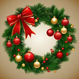 Christmas Wreath clipart - Christmas wreath with ornaments  clipart