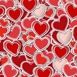 Heart Sticker - Red heart shape, ,vector color sticker art,minimal