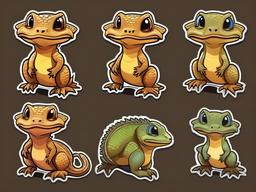 Savannah Monitor cartoon - stocky, ground-dwelling African lizard  cartoon sticker style