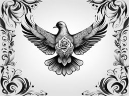 dove tattoo black and white design 