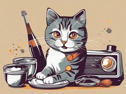 Hilarious Cat Illustration - Funny illustration of a cat in comical antics. , t shirt vector art