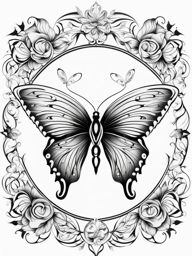 Butterfly tattoo patterns,Patterns and motifs for butterfly-themed tattoos. , color tattoo design, white background