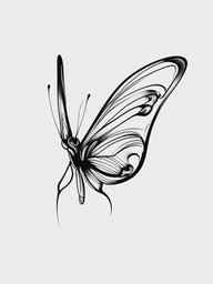 simple butterfly tattoo drawing  simple color tattoo, minimal, white background