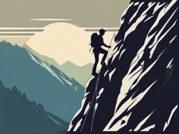 Mountain Climbing clipart - Adventurous rock climbing on a peak, ,vector color clipart,minimal