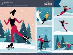 Sport clipart - figure skater on ice  vector clipart