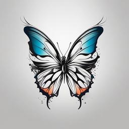 butterfly tattoo cover up designs  simple color tattoo, minimal, white background