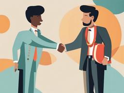 Congrats clipart - congratulatory handshake between two people  color,minimalist,vector clipart