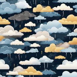 Cloud clipart - storm clouds with lightning  