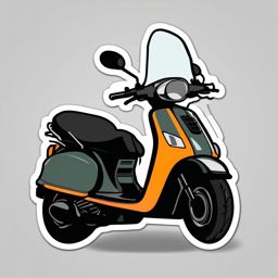 Moped Scooter Sticker - Compact urban ride, ,vector color sticker art,minimal