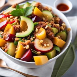 rojak, a fruit and vegetable salad with a sweet and spicy dressing (popular in malaysia). 