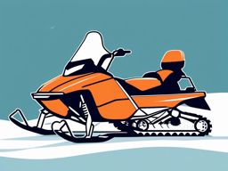 Snowmobile Clipart - A snowmobile ready for winter adventures.  transport, color vector clipart, minimal style