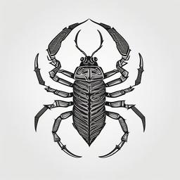 Fine Line Scorpion Tattoo - Opt for a delicate and intricate look with a fine line scorpion tattoo design.  simple vector color tattoo,minimal,white background