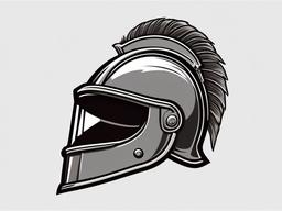 Knight's helmet with a plume clipart.  vector style illustration, white background