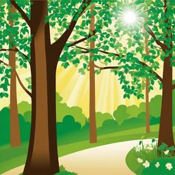 May clipart - May sunshine shining on a park  